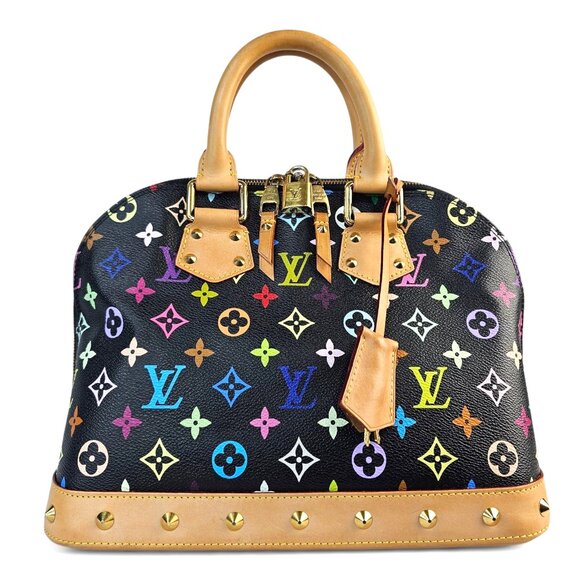LOUIS VUITTON Multicolor Alma PM LV Murakami Black Monogram Bag Rare 2011 Italy - Picture 1 of 16